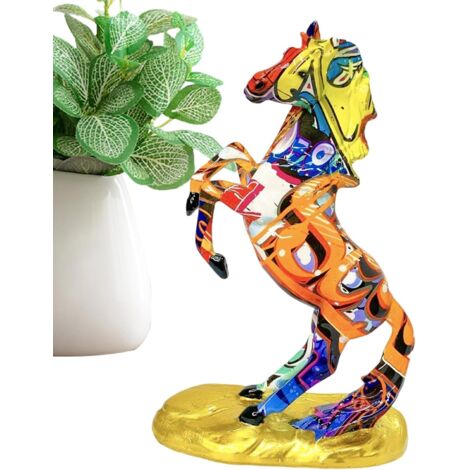 Décoration de cheval Figurine d'animal colorée en résine, décoration de