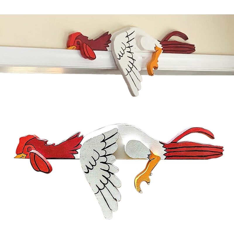 Décoration de clôture de coq 2 Pcs Décoration de clôture de poulet Coq Rail Pet Repose, Décoration de cour Décoration murale de cour, Décoration