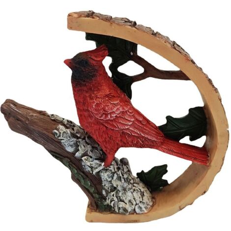 Décoration de cour de jardin, statue d'oiseau en résine (ornement cardinal), Ensoleillé