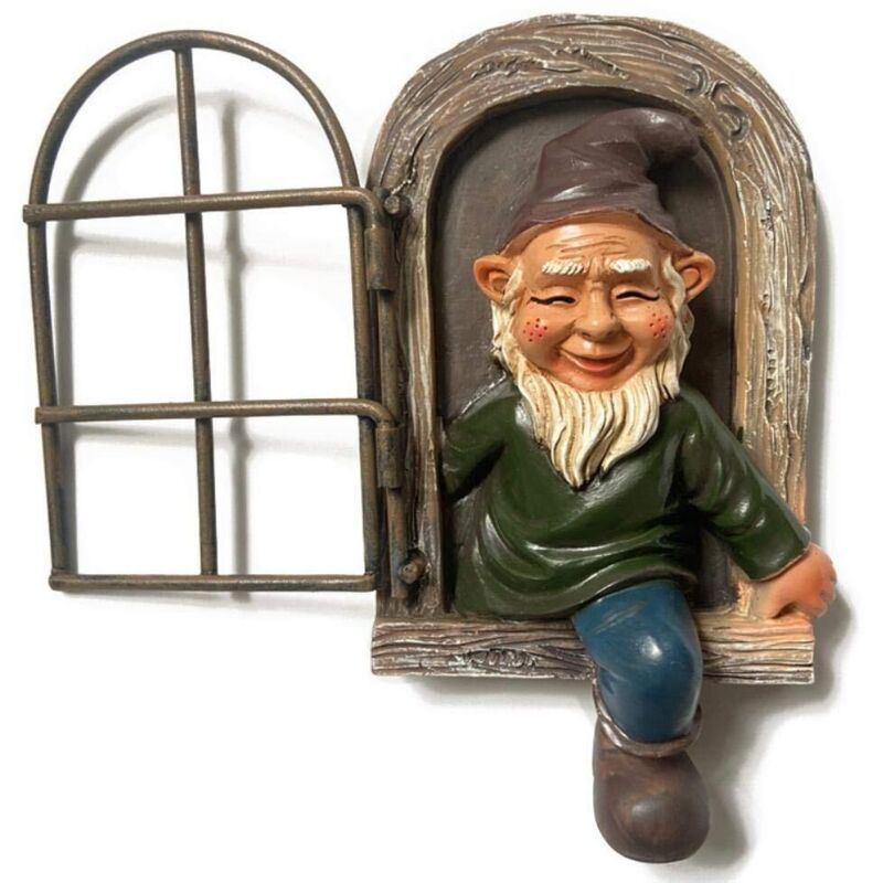 Décoration de Cour Effet de Fenêtre Rabattable Superbe Décoration de Jardin en Résine Synthétique 15 x 8 x 3,8 Cm Pelouse, Jardin, Cour, Table, sous