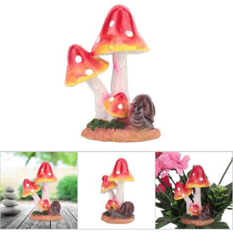 Décoration de jardin Animaux Champignons Résine Naturelle Éco Frog ou Snail Rouge [1 Pièce]