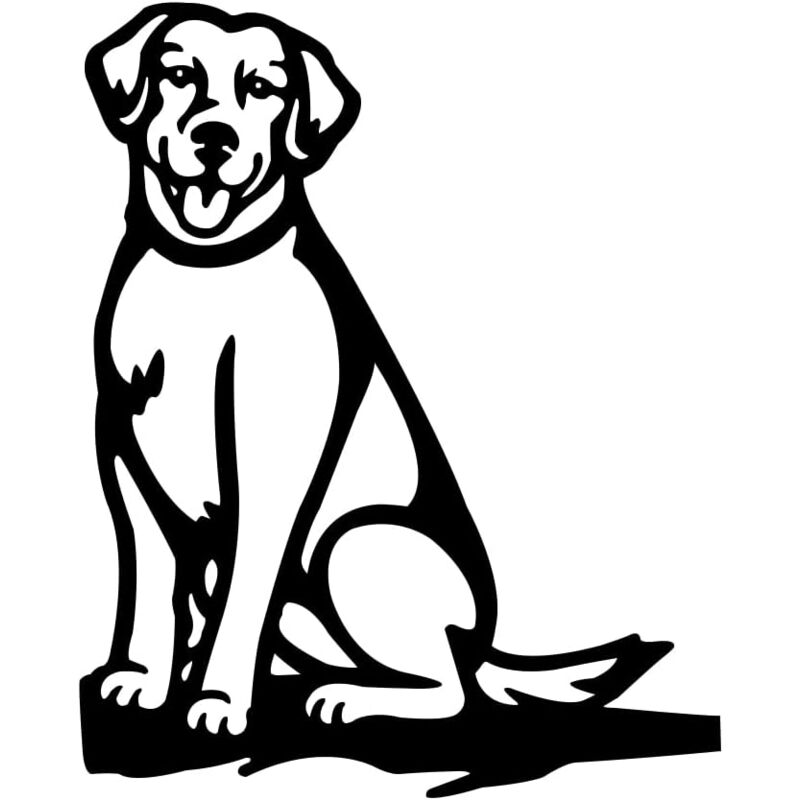 Décoration de Jardin de Arbre de Labrador, Chien sur Une Branche Art en Métal, Silhouette Figure de Poteau de Clôture, pour Terrasse Balcon Plancher