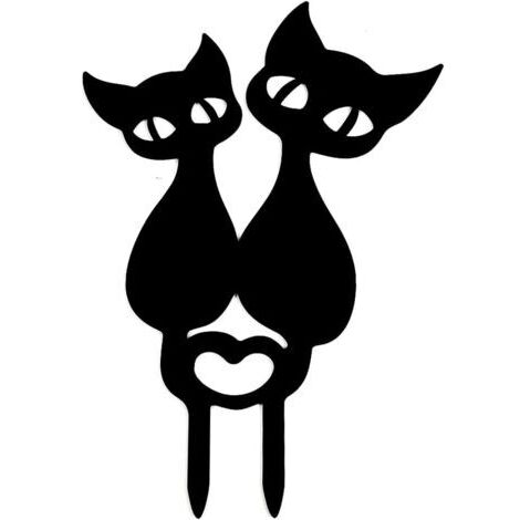 Décoration de jardin, décoration de chat, silhouette de jardin, ornements de pelouse extérieurs, s'applique aux cadeaux de décoration de jardin de pelouse de jardin extérieur (chat)