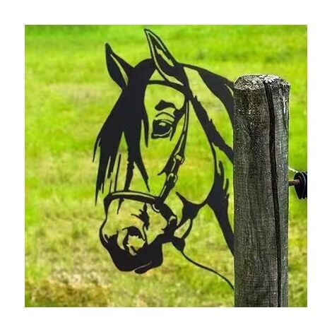 LIFCAUSAL Décoration de jardin en métal, statue à suspendre en forme d'animal lorgnant pour clôture ou arbre, décorations murales d'art de jardin pour jardin de ferme en plein air (chèvre)