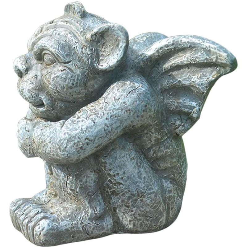 Décoration de jardin et de cour, statue en pierre d'Emmett, statue en pierre de protection des fantômes, est une sculpture gothique en résine