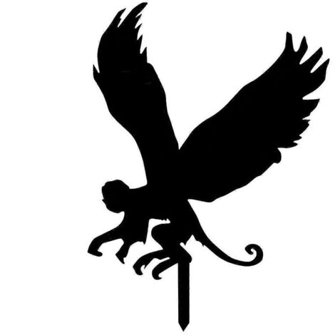 Décoration de jardin Fly Monkey Black Silhouette - Panneau à piquer