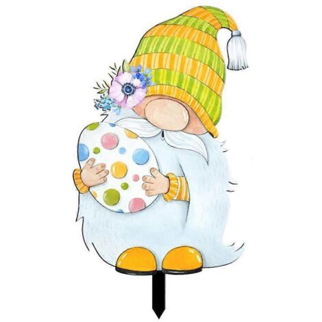Décoration de jardin Gnome, panneau de Pâques imperméable, accessoires de Pâques, ornements extérieurs