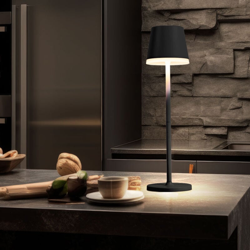 Lampe solaire led Lampe de table extérieure anthracite Lampe de jardin Lampe de terrasse, métal plastique satiné, batterie protégée contre les