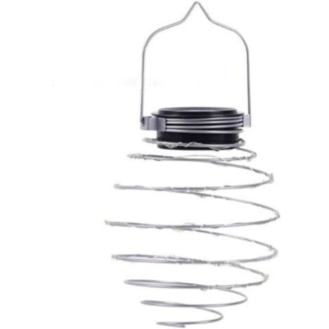 Décoration de jardin solaire LED Lampe d'extérieur suspendue étanche en forme de ressort pour jardin, arbres, allée, accessoires de jardin