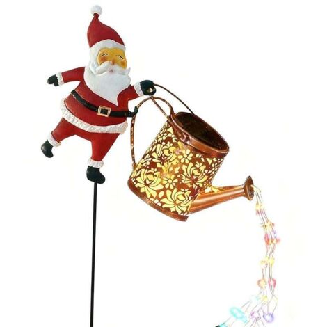 Décoration de jardin solaire Père Noël à piquer, décoration de Noël extérieure