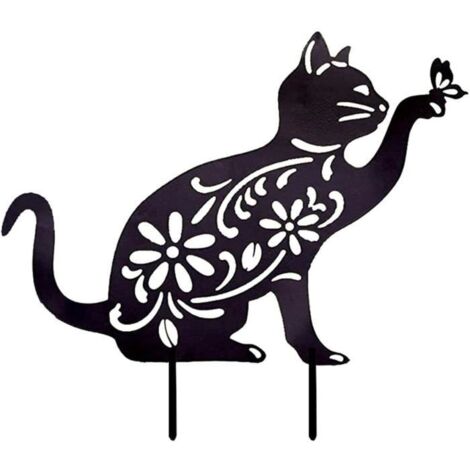 Décoration de Jardin : Statues de Chats en Métal