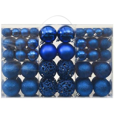 Décoration de Noël 100 pcs - Ensemble de boules de Noël Bleu -WYW61748