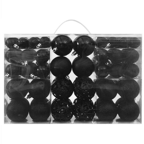 Décoration de Noël 100 pcs - Ensemble de boules de Noël Noir -WYW67494