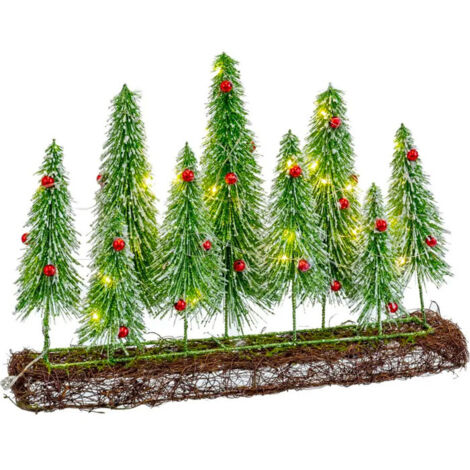 Décoration de noël 9 sapins et 20 leds 46cm
