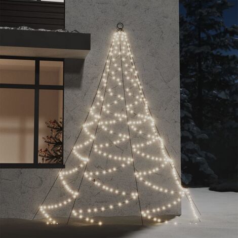 BONNEVIE Décoration de Noël - Arbre mural avec crochet métallique 260 LED Blanc chaud 3 m -WYW94011