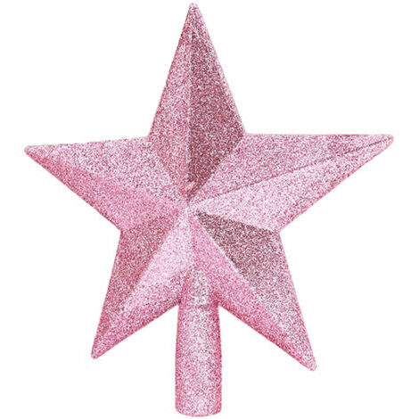 Décoration de Noël celtique rose, sapin de Noël avec étoile au sommet, 20 cm, sapin de Noël rose avec une étoile à cinq branches au sommet.