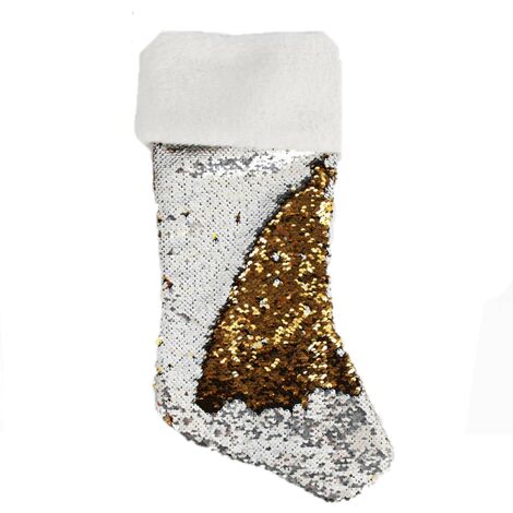 Décoration de Noël chaussette en sequin à suspendre