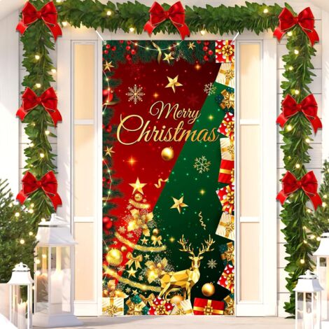 Décoration de Noël, convient pour une utilisation intérieure et extérieure, Noël, décoration de la maison, 73 x 35 pouces, style 7.