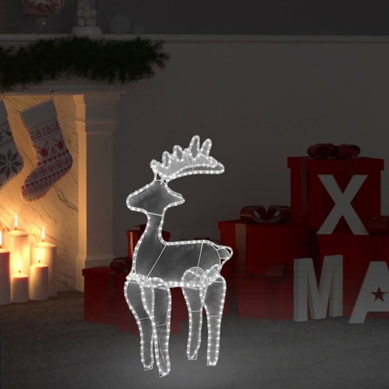 Vidaxl - Décoration de Noël de renne avec maille 306 led 60x24x89 cm