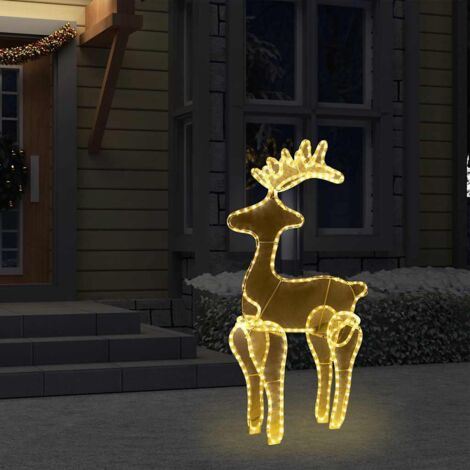 Décoration de Noël de renne avec maille 306 LED-Décoration de Fête pour Noël 60x24x89 cm 869588