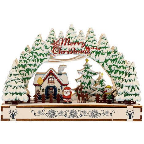 Décoration de noël en bois, ornement exquis fait à la main, pour fenêtre de maison, Type 2