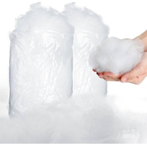 Décoration de Noël en neige artificielle - Fibre moelleuse - Neige artificielle - Fibre intérieure pour sapin de Noël - Manteau d'hiver - Décoration de village - 140 g (2 sacs)