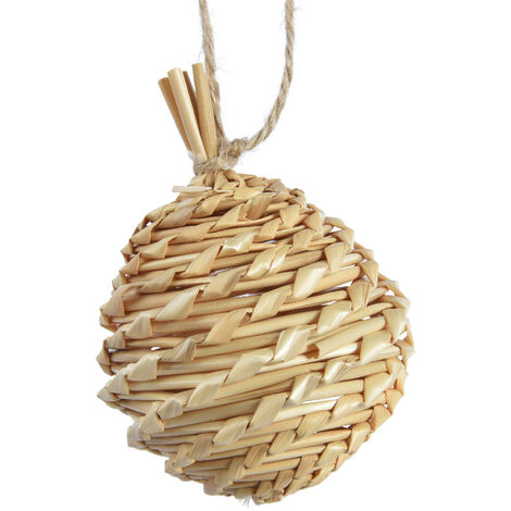 Décoration de Noël en paille naturelle - 13cm x 10cm