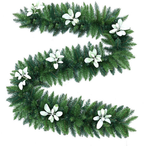 Décoration de Noël en rotin de 2,7 m, décoration de fenêtre suspendue, porte suspendue, couronne, ornements, arbre de Noël, fournitures pour la maison