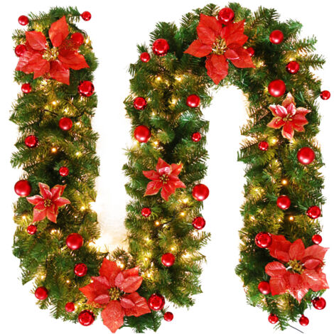 Décoration de Noël en rotin de 2,7 m,décorations pour sapin de Noël,ensemble de guirlandes,30 lumières