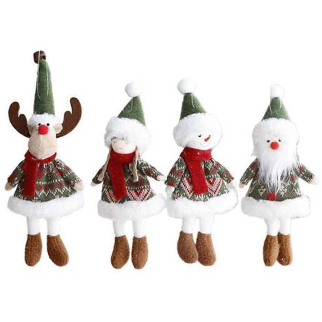 Décoration de Noël en tissu, poupée, petite figurine, pendentif, comme illustré