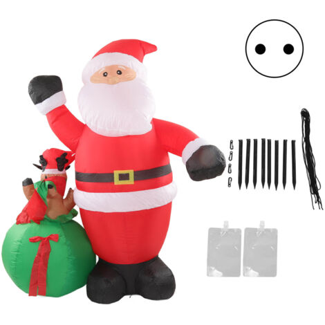 Décoration de noël gonflable Santa Elk, LED intégrée, résistante aux intempéries et à la décoloration, pour pelouse et cour, prise ue 100-240V