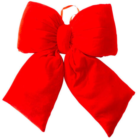 Décoration de Noël grand noeud en velours rouge 55x13x60cm