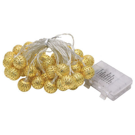 décoration de Noël Guirlande lumineuse de Noël, de Pâques, d'Halloween, de boules marocaines creuses en fer, guirlande lumineuse décorative. cadeau de Noël