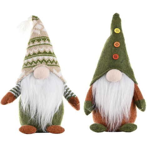 Décoration de Noël Lutin - Père Noël suédois, Santa Tomte, Gnom, Pâques - Lutin de Noël pour Enfants - Décoration de Noël intérieure et extérieure 2pcs.