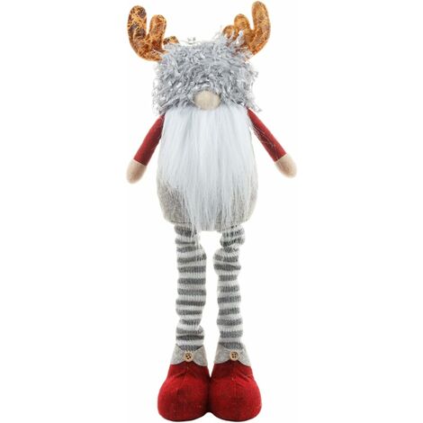 Décoration de Noël - Lutin suédois - Hauteur réglable - Figurine de Noël - Peluche - Jambe longue - Cadeau pour les enfants - Noël - Vacances - Décoration de cheminée