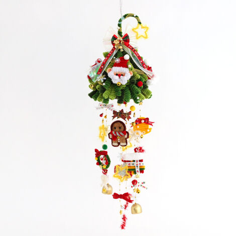 Décoration de Noël, pendentif carillon éolien en bâton torsadé tissé à la main, paquet de matériel de bricolage, mise en page de la scène, cadeau de Noël