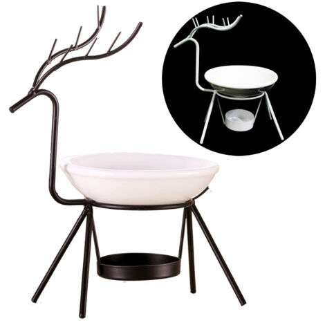 décoration de Noël Photophore en forme de renne pour bougie chauffe-cire, aromathérapie, huile essentielle, décoration de table de fête de Noël cadeau de Noël