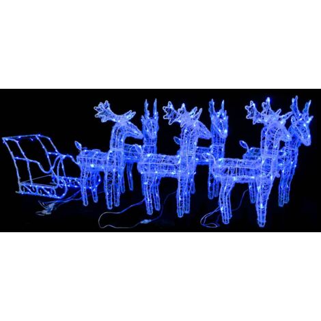 Décoration de Noël Rennes et Traîneau Ornement Multicolore Multi-taille vidaXL