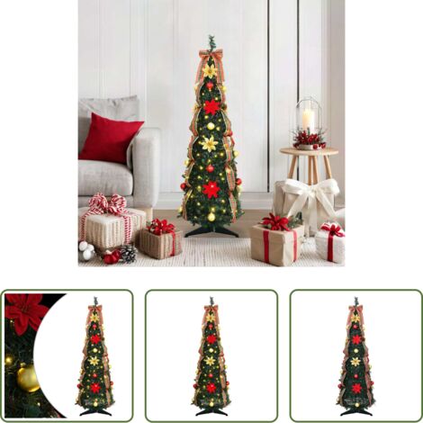 Décoration de Noël -  Sapin de Noël artificiel avec 50 LED Vert 125 cm PVC