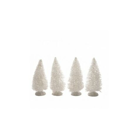 Décoration de Noël sapins blancs 4x h10 cm 4 pièces
