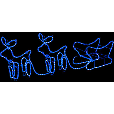 Décoration de Noël，Décorations festives d'extérieur Renne et traîneau 576 LED CFW81005