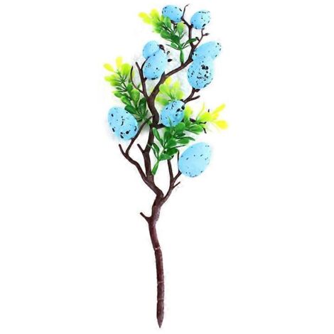 Décoration de Pâques Œufs Arbre Branches Plantes Artificielles Oeufs Peints Oiseaux Feuilles Vertes Bouquets Simulation Ornements