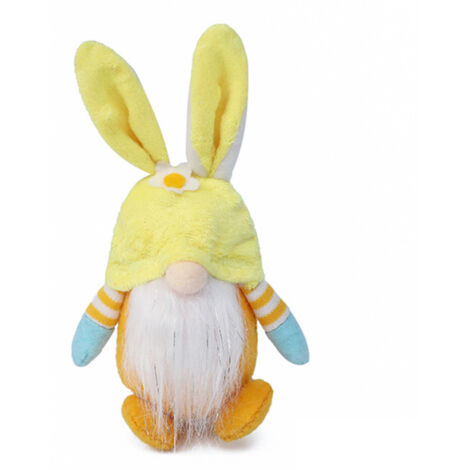 Décoration de Pâques : poupée gnome, poupée lapin de Pâques en peluche, elfe en peluche fait main, poupée naine sans visage, ornement pour la maison ou le bureau