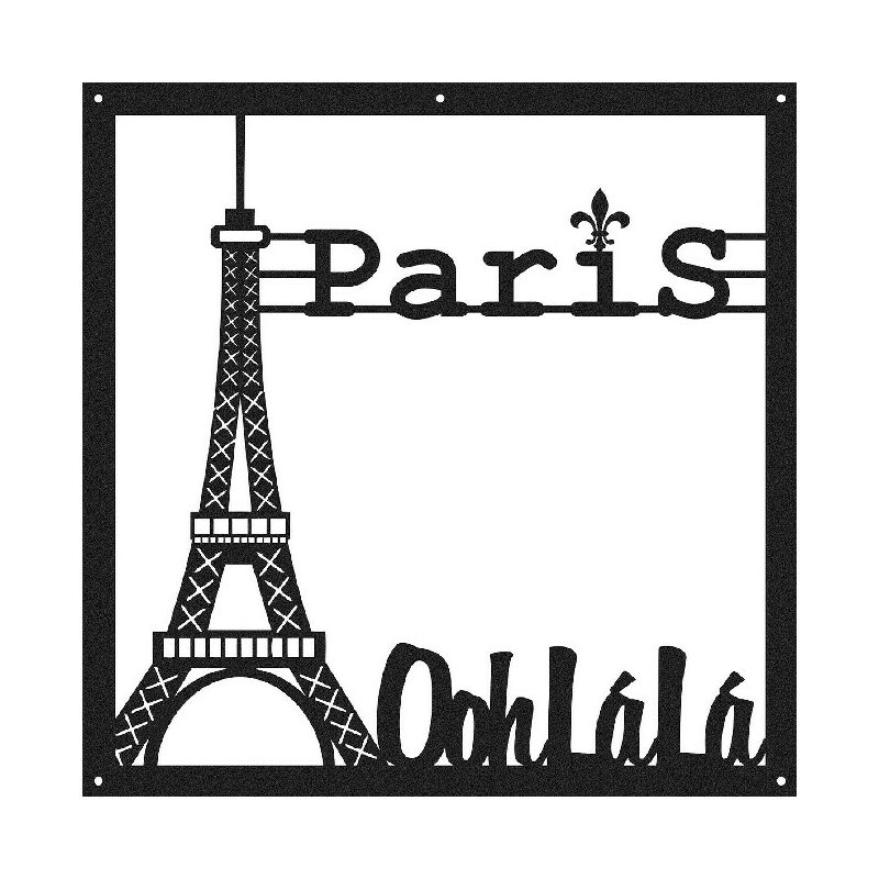 

Decoration de Pared Paris - Muro de Arte Mural - Ciudad - para la sala de estar, la habitacion - Negro en Metal, 50 x 0,16 x 50 cm