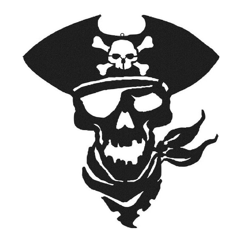

Decoration de Pared Pirate - Muro de Arte Mural - para la sala de estar, la habitacion - Negro en Metal, 50 x 0,16 x 45 cm