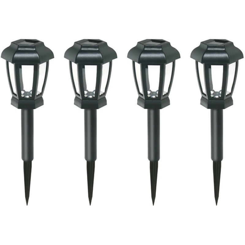 Décoration de patio, lot de 4 lampadaires solaires pour jardins, résistants aux intempéries, allumage et extinction automatiques, alimentés par