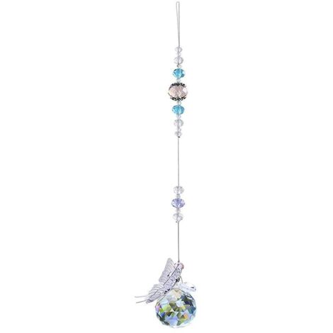 Décoration de Pendentif Papillon, Accessoires de Décoration de Lustre Exquis, Boule de Prisme en Cristal à Facettes Multiples Présente la Plus Belle Couleur