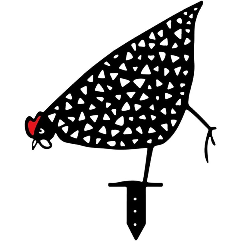 Décoration De Plancher De Pelouse De Jardin d'art De Yard De Poulet,Enjeux Métalliques De Jardin De Silhouette Animale,Décor De Statue De Coq Creux