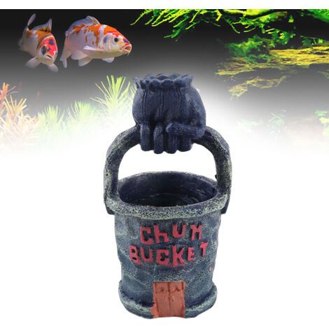 Décoration de Résine pour Aquarium - Seau Miniature Réaliste - Accessoire de Paysagement pour Piscine et Étang -AUTRES