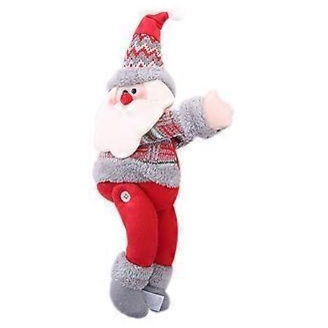 Décoration de salon en feutrine de haute qualité, lot de deux embrasses de rideaux de Noël en forme de gnomes coiffés de chapeaux festifs.